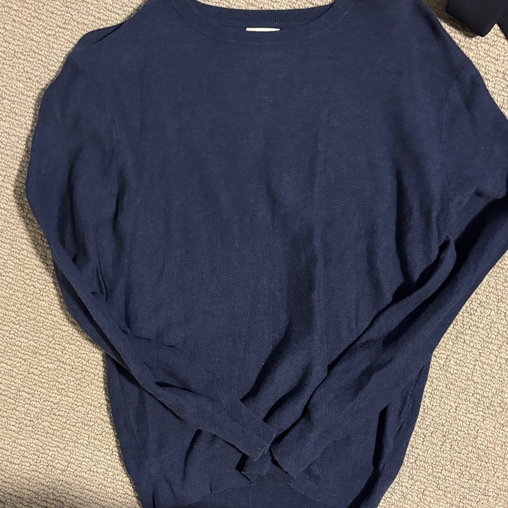 J. Crew Men's Deep Blue Crewneck Sweater